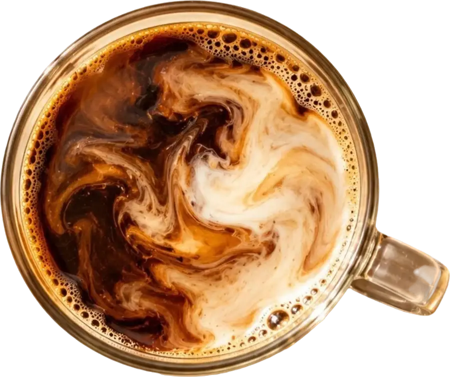 Hot latte with latte art, Kali Cafe specialty coffee