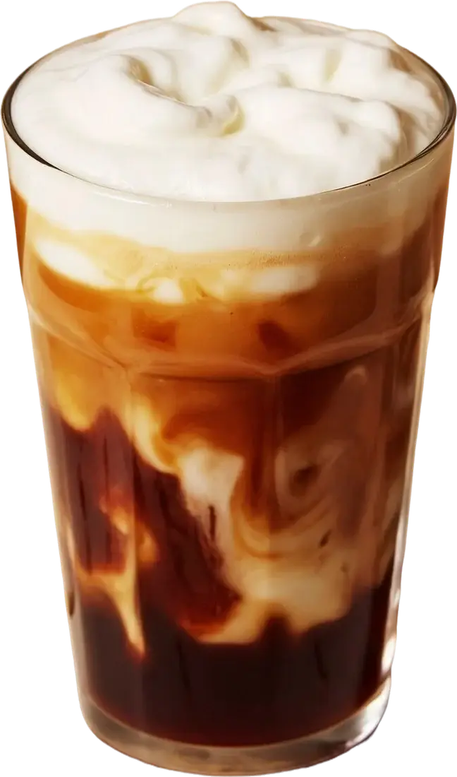 Iced coffee with whipped cream, Kali Cafe Bloomington